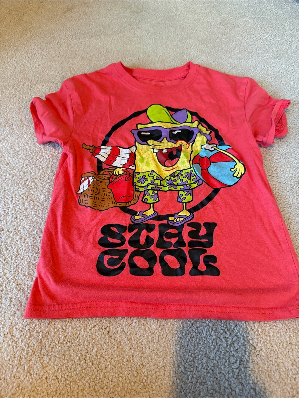 SpongeBob Squarepants Bright Pink 'Stay Cool' Graphic Tee